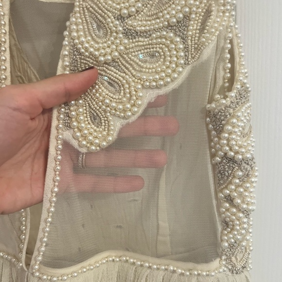 Kimchi Blue Pearl Embellished Cream Dress - Picture 9 of 10